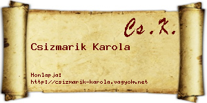 Csizmarik Karola névjegykártya